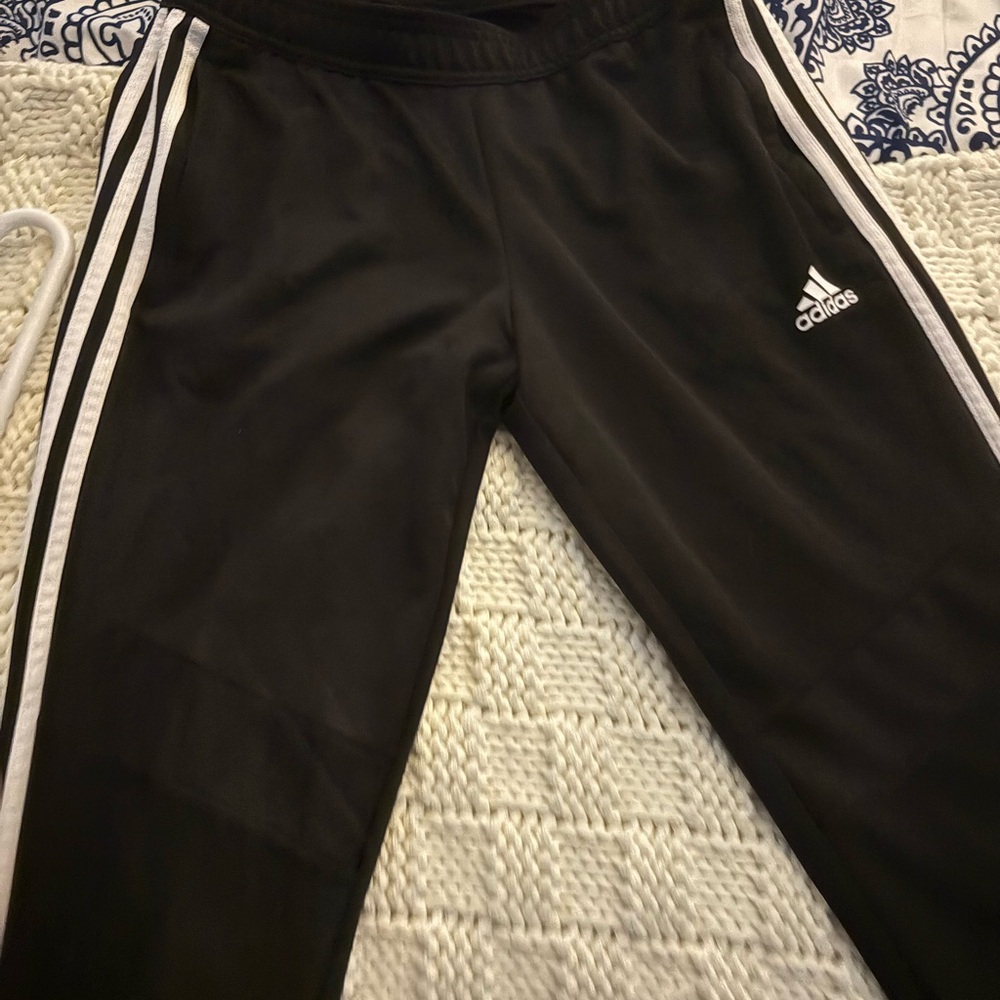 Adidas Women's Black Track Pants with White Accents